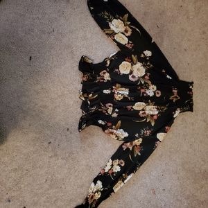a floral blouse